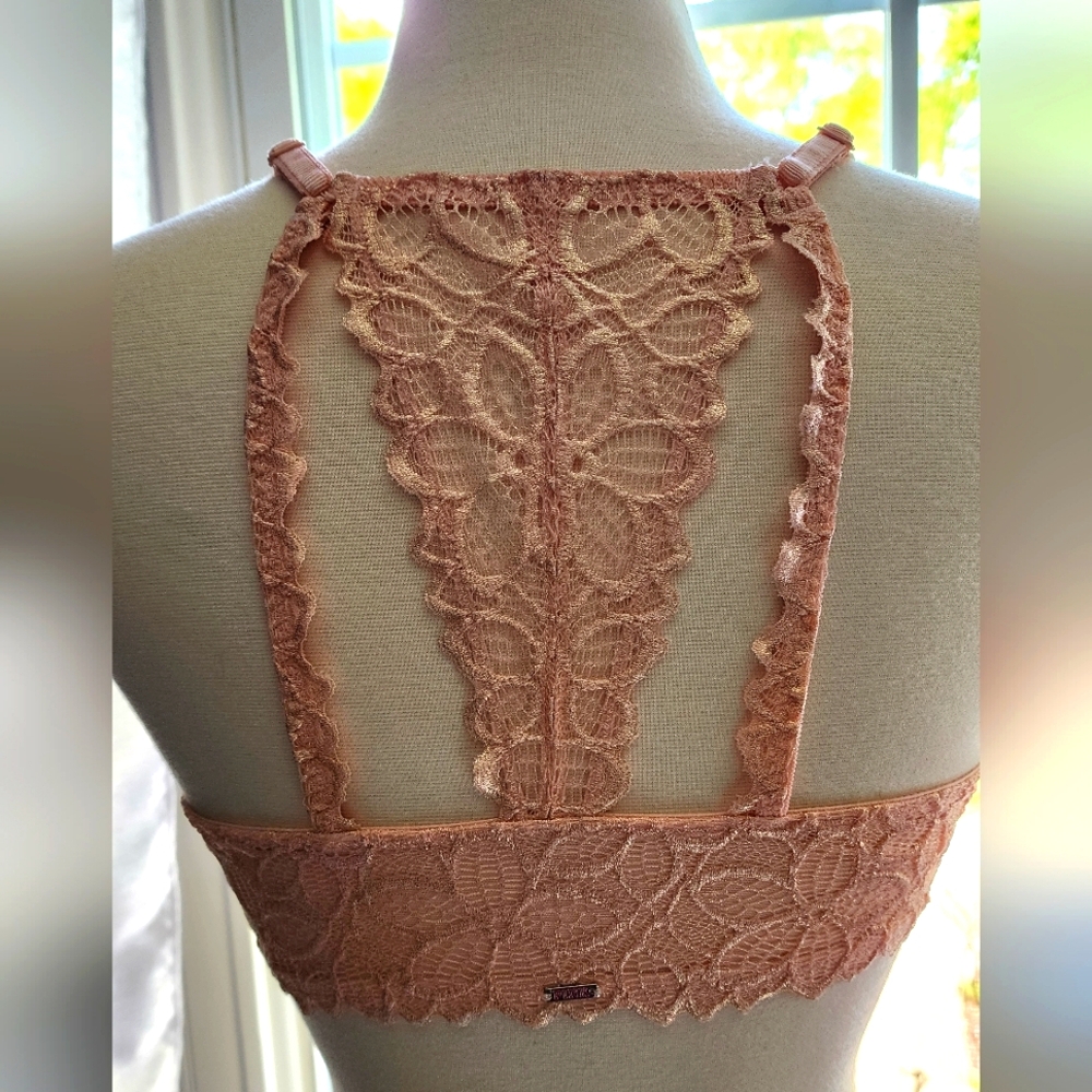 PINK Baby Pink With Gold Sparkle Bra